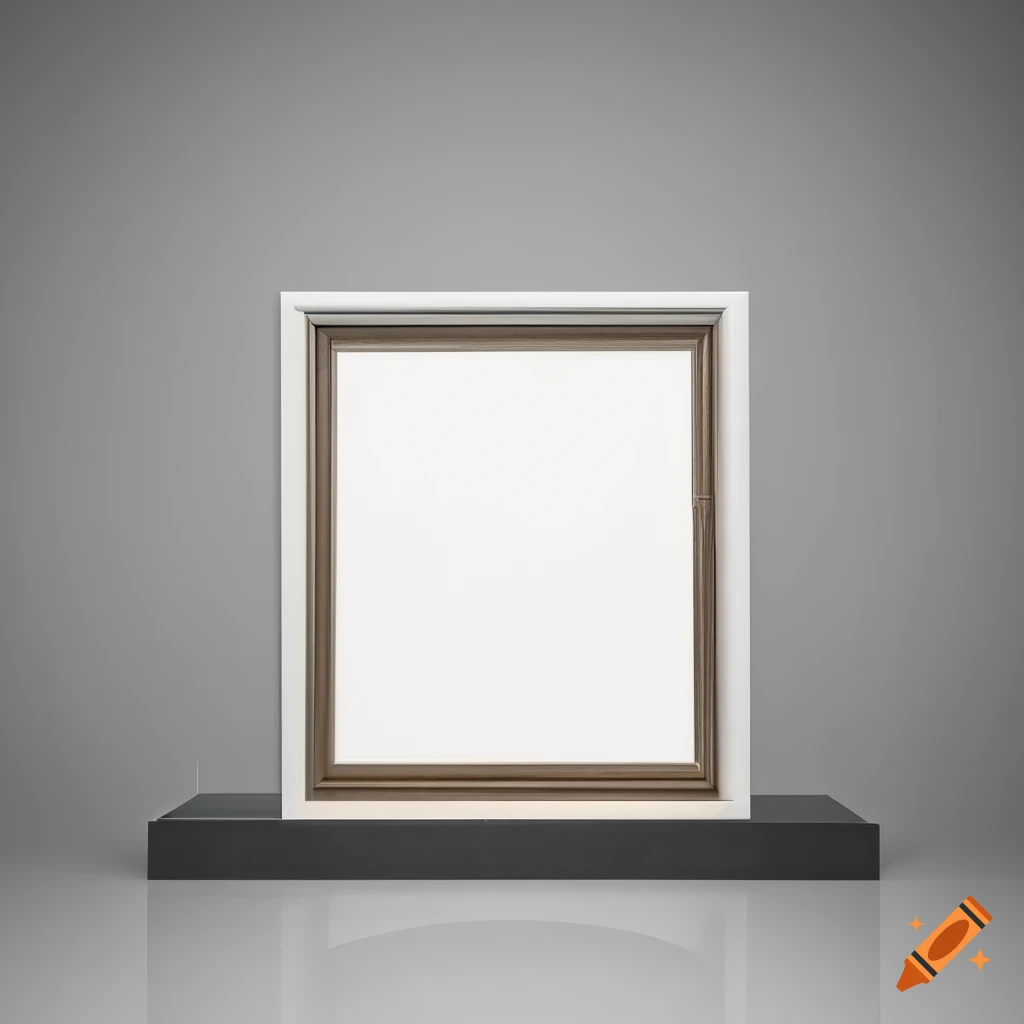 elegant blank photo frame in a modern art museum