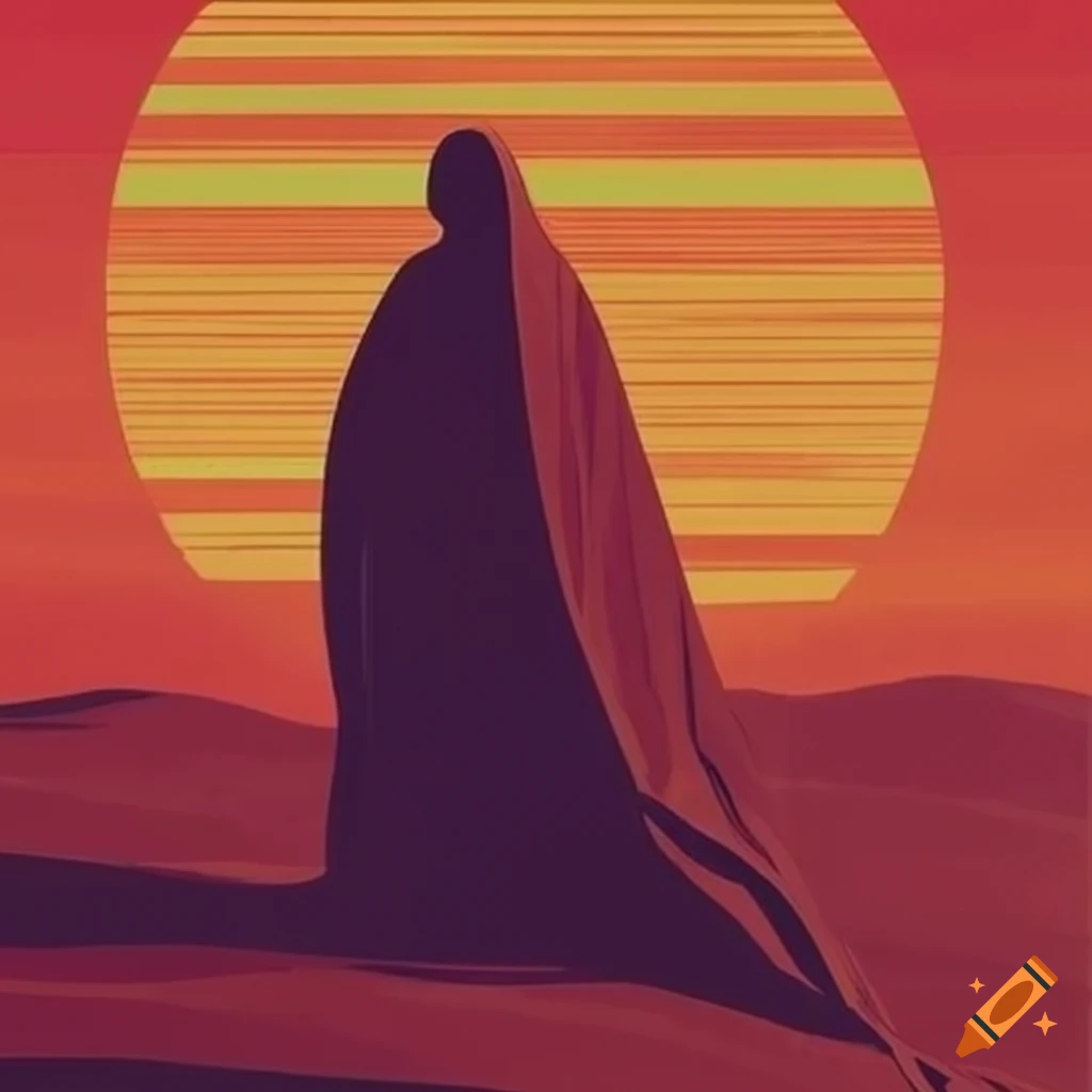 retro travel poster of dunes