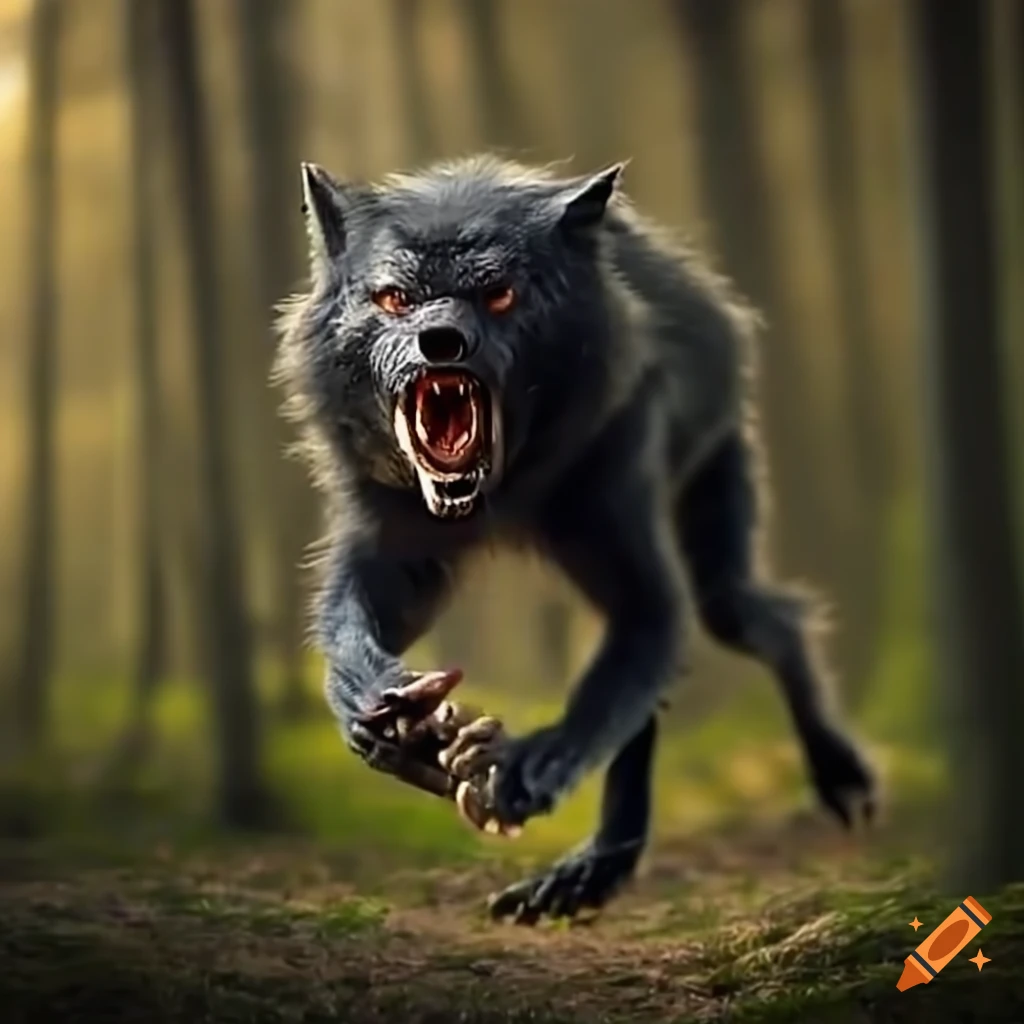 Werewolf creature on Craiyon