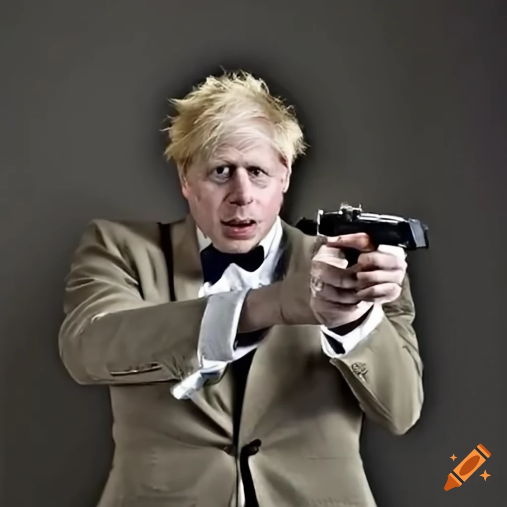 Boris johnson in a james bond costume