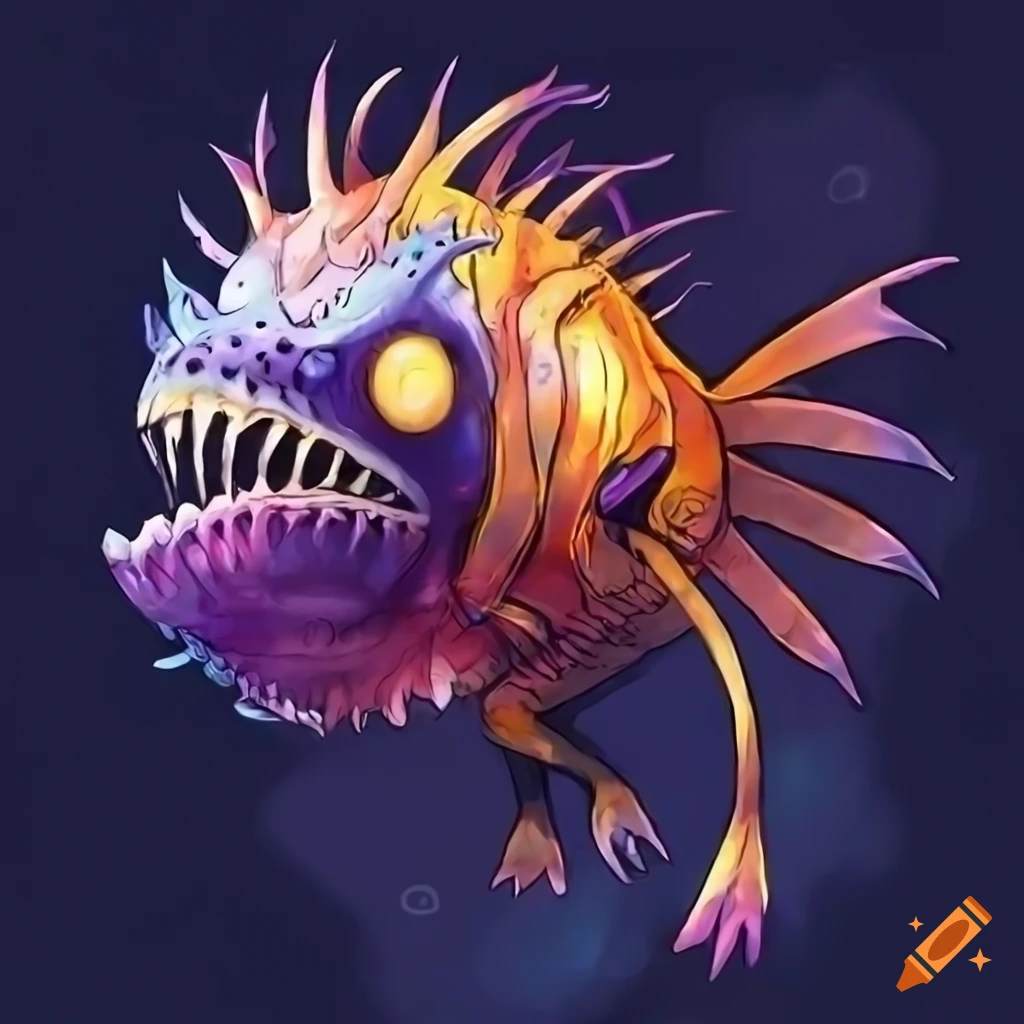 Intricate anglerfish-inspired pokemon artwork on Craiyon