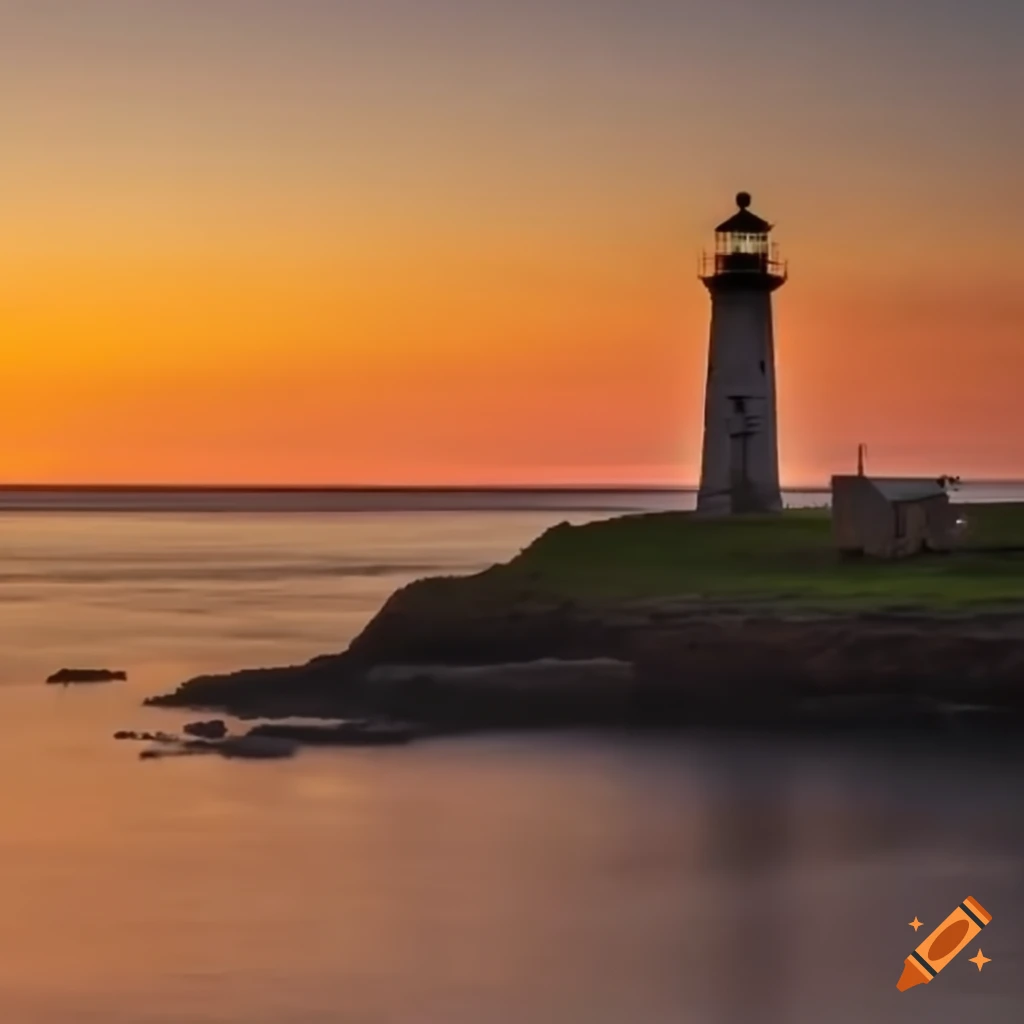 sunset at an old lighthouse