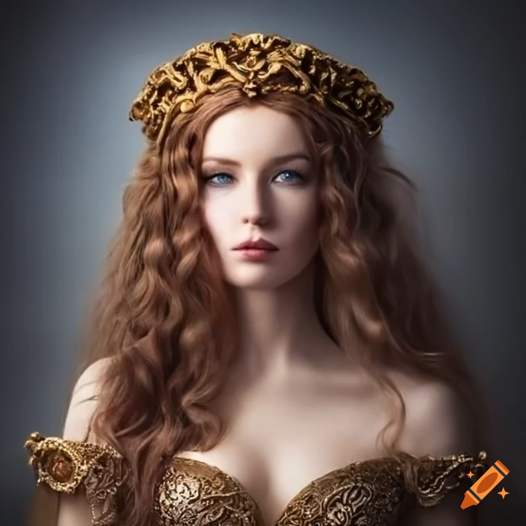 Portrait Of A Celtic Queen With Light brown Hair On Craiyon