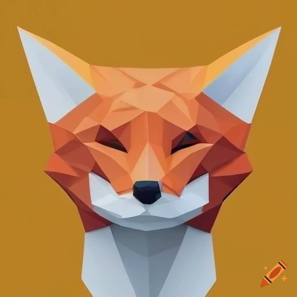 wireframe low poly fox face