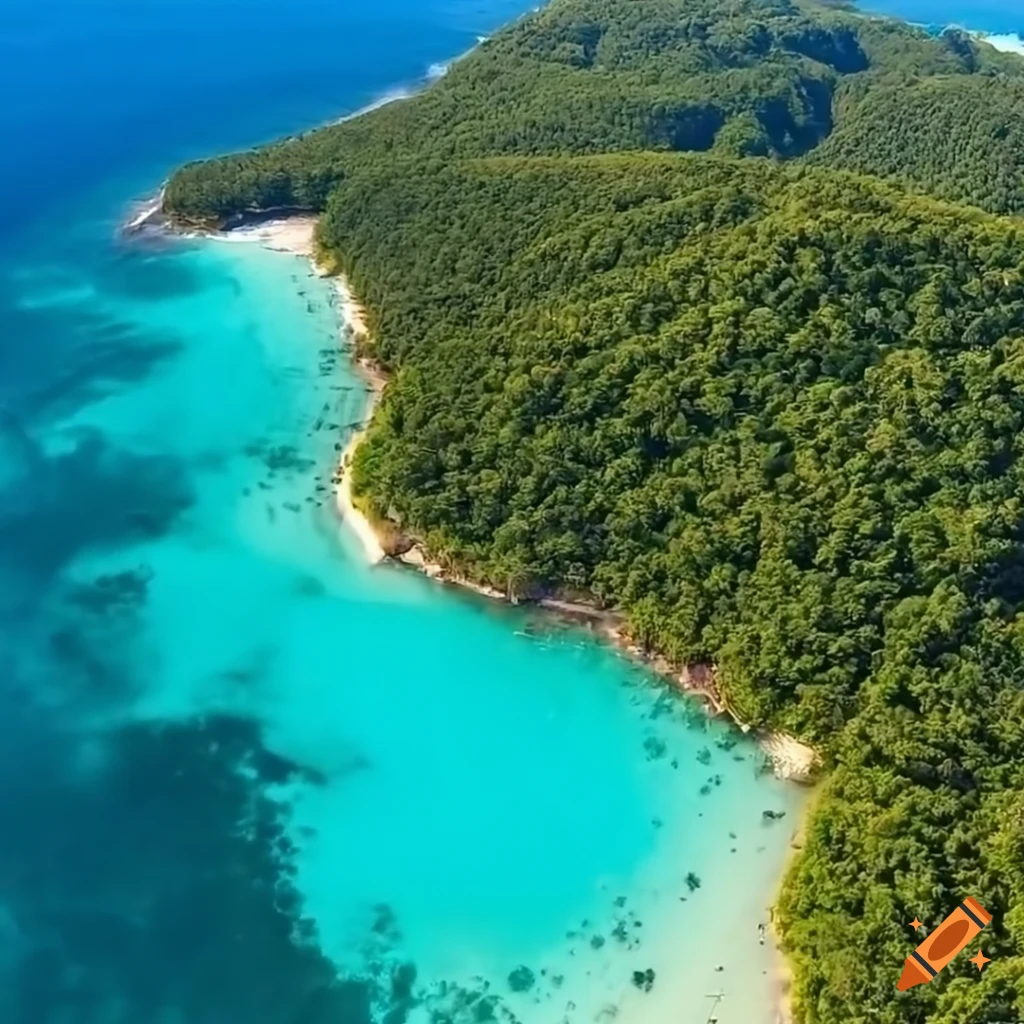 Aerial View Of A Beautiful Tropical Island On Craiyon aerial-view-of-a-beautiful-tropical-island-on-craiyon