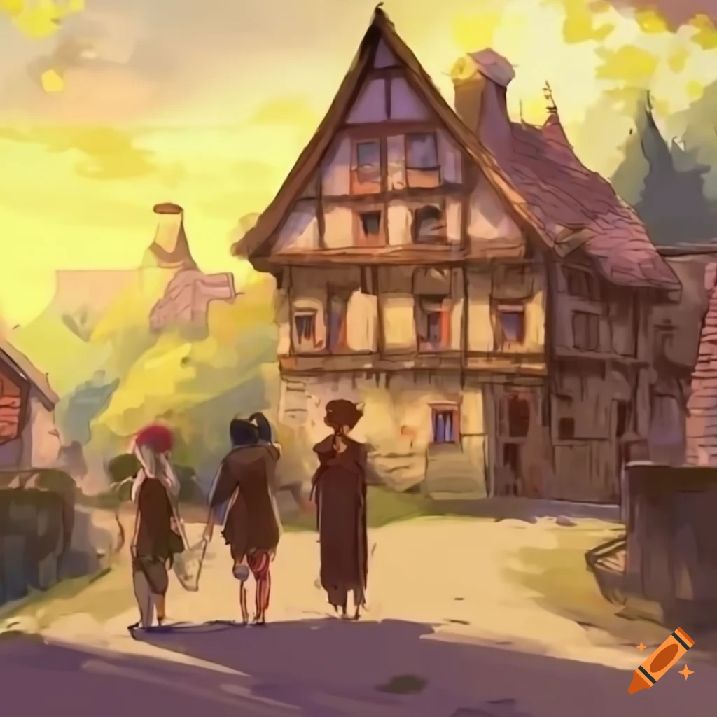Landscape anime village HD wallpaper | Pxfuel