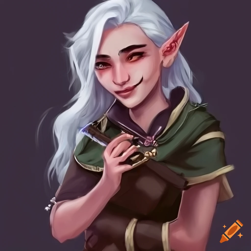artwork of a young nonbinary bard playing flute