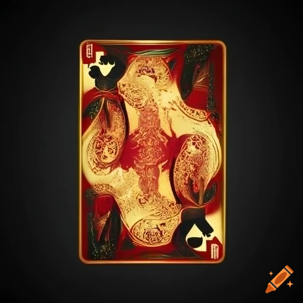 Catholic playing card with flame symbol
