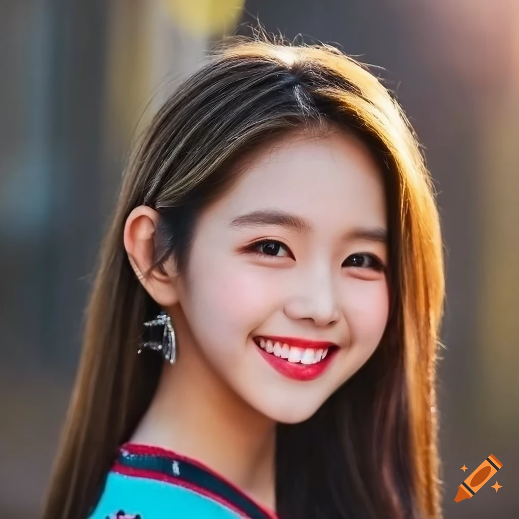 portrait of a cheerful and kawaii 17-year-old female idol