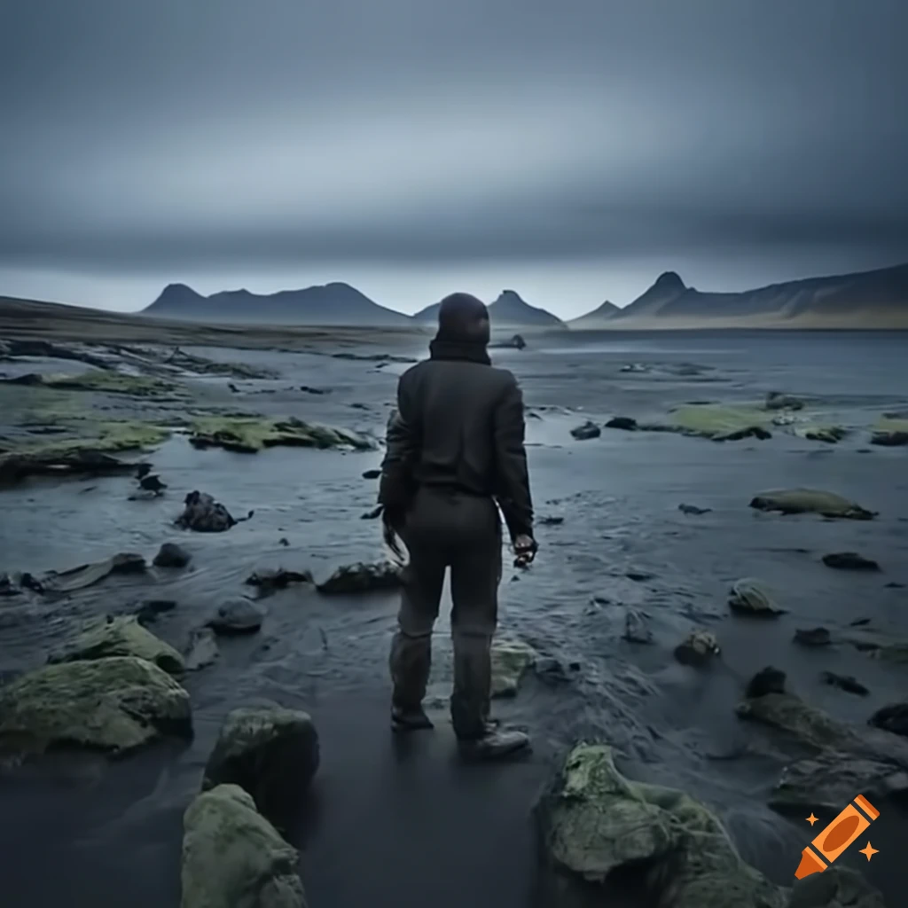 man standing in scenic Iceland landscape