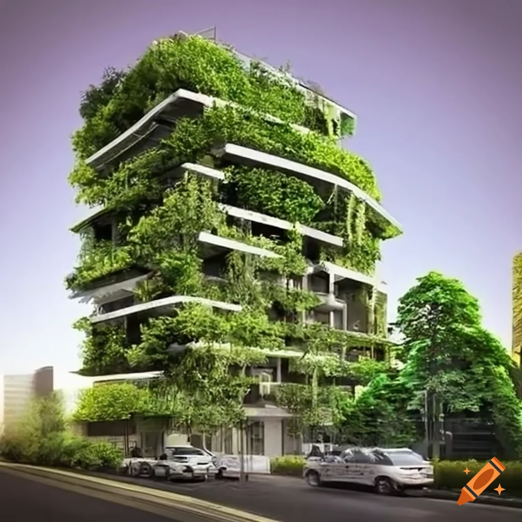 Residential Building With A Vertical Garden On Craiyon