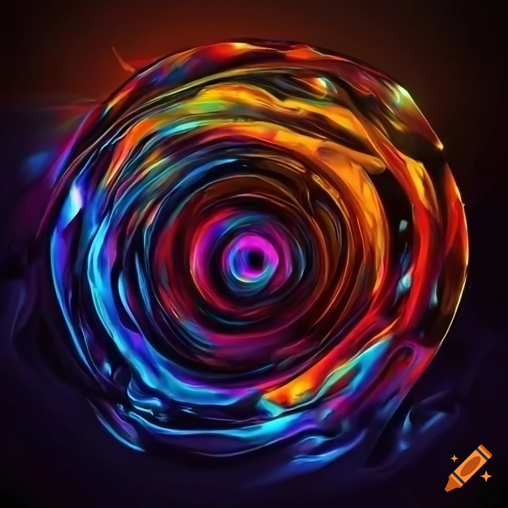 2d vector abstract painting with metallic surfaces