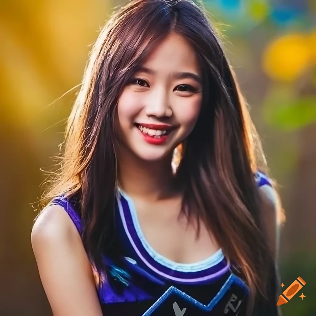 portrait of a cheerful and kawaii 17-year-old female idol