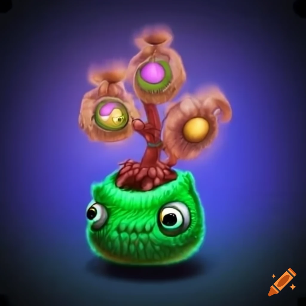 Singing monster plant from the game on Craiyon