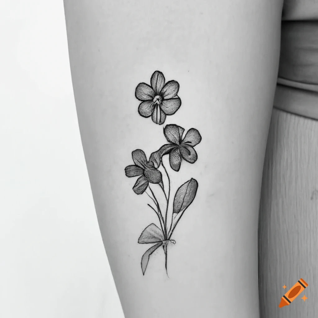Delicate Tattoo Design With Forget Me