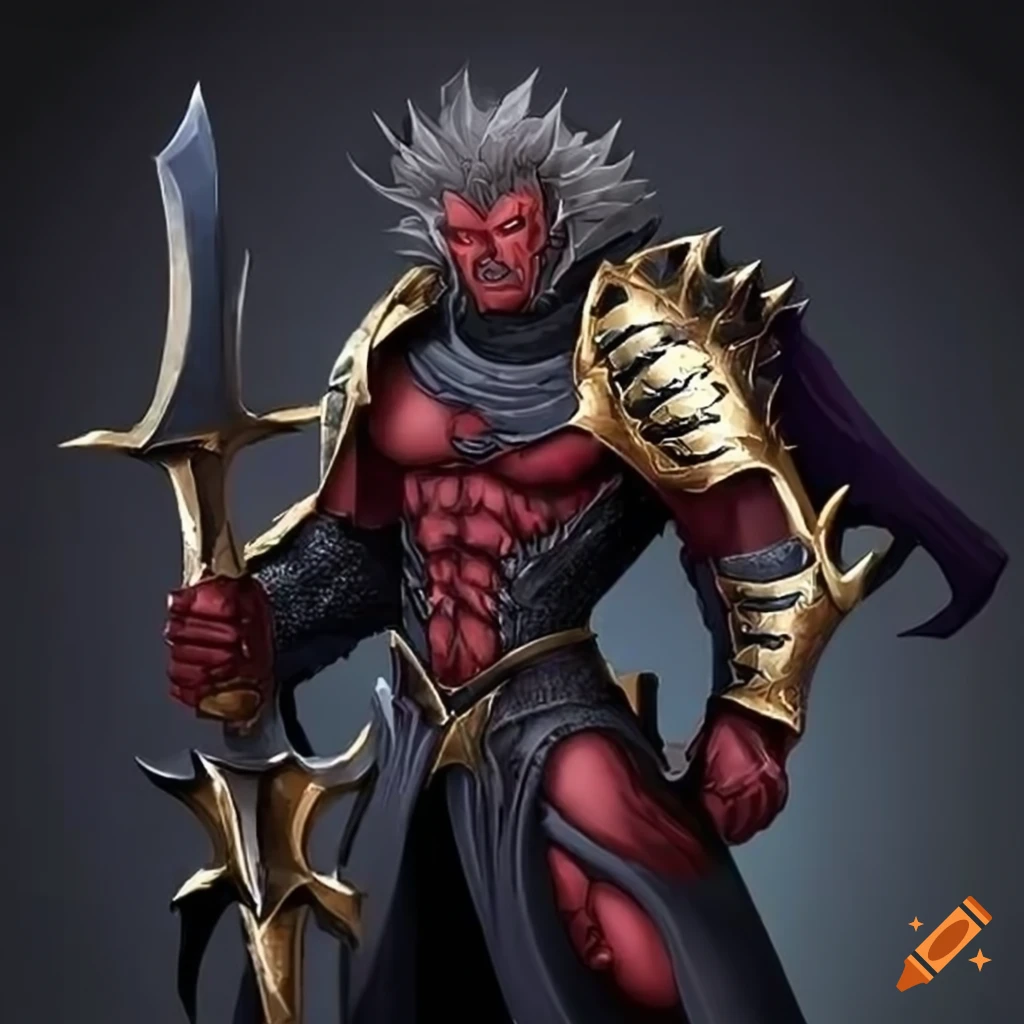 Black armor knight with sword from anime trigon fusion radamanthys de ...