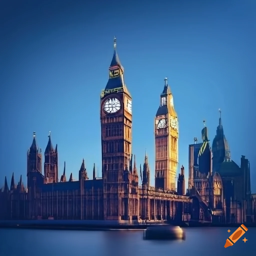 London Big Ben With A Ring shaped Ufo In A Futuristic Sci fi Setting On london-big-ben-with-a-ring-shaped-ufo-in-a-futuristic-sci-fi-setting-on