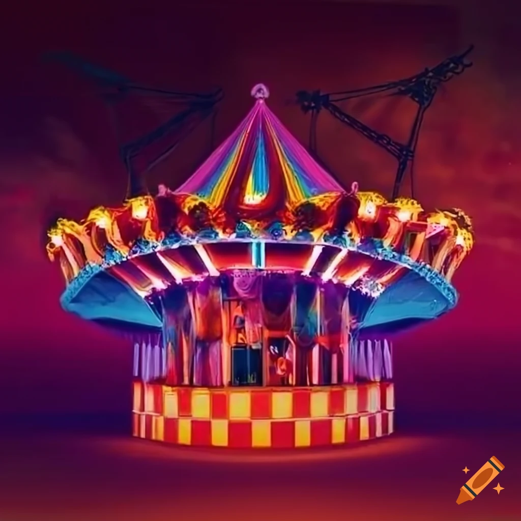colorful fairground backwall