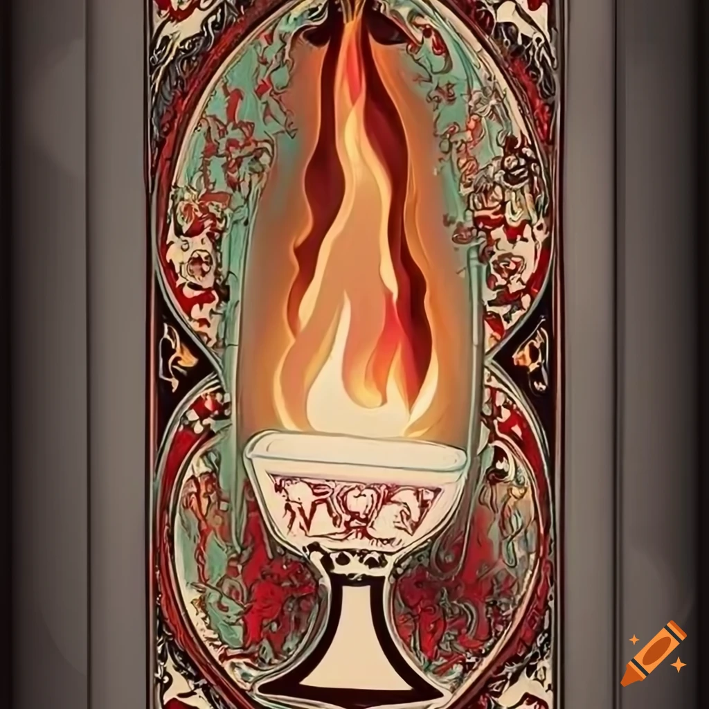playing card with flame iconography