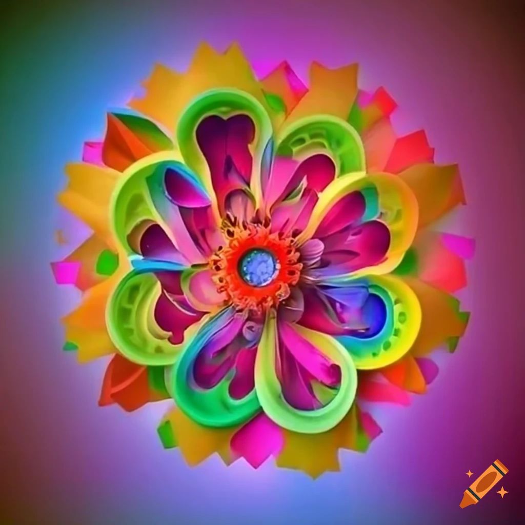 mechanical flower made of colorful gears