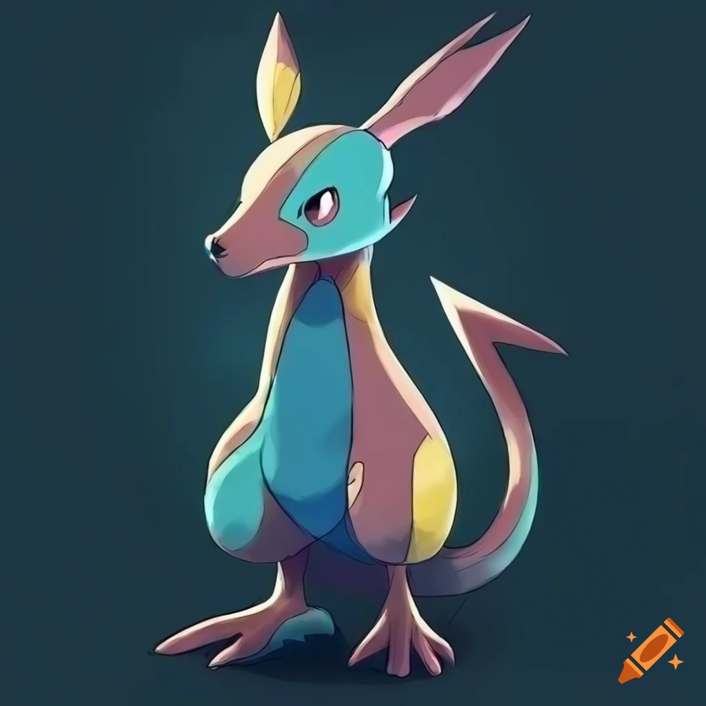 Artwork Of A Magical Kangaroo inspired Pokemon On Craiyon