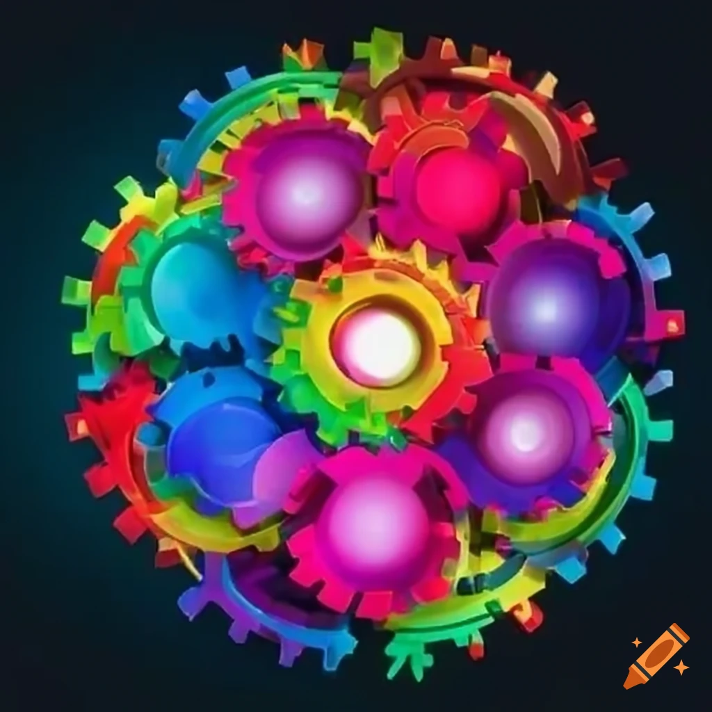 colorful gear flower