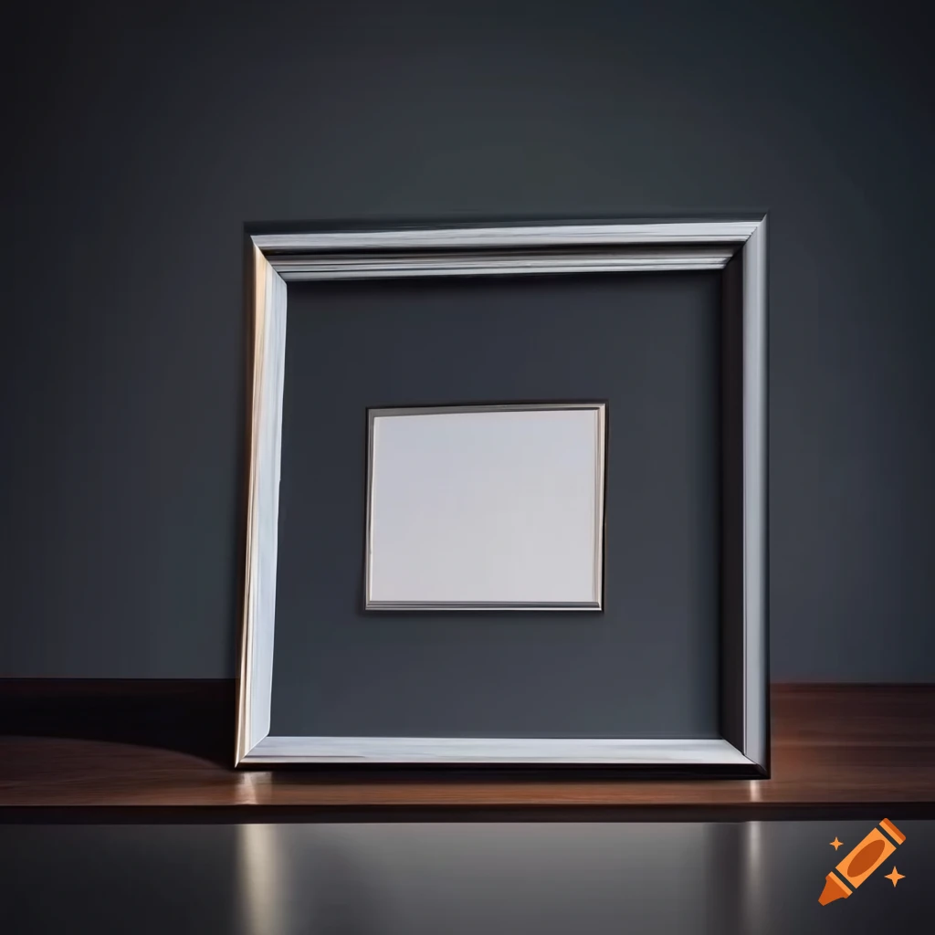 elegant blank photo frame in a modern art museum