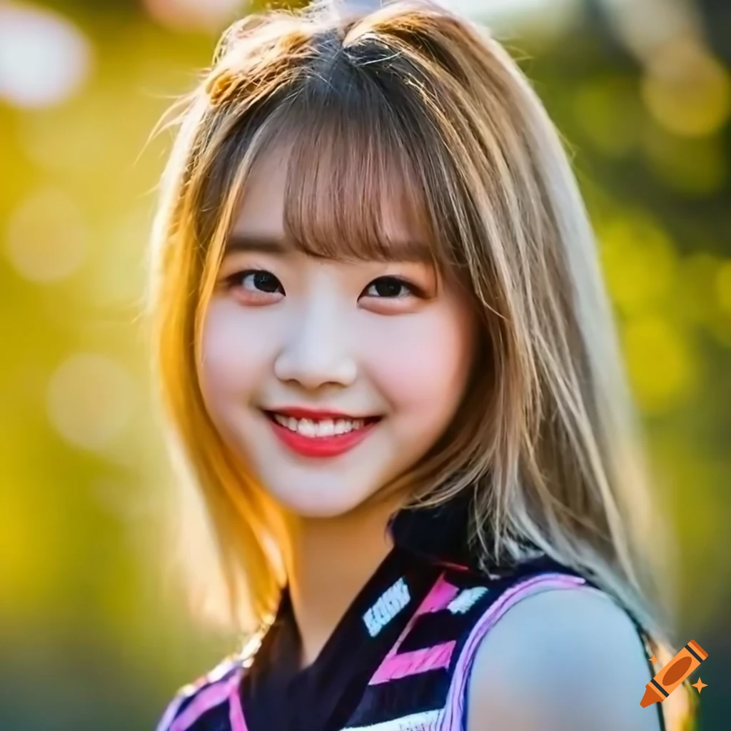 portrait of a cheerful and kawaii 17-year-old female idol
