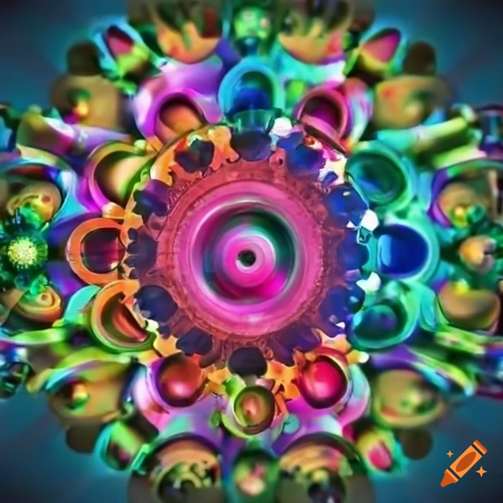 colorful gear flower