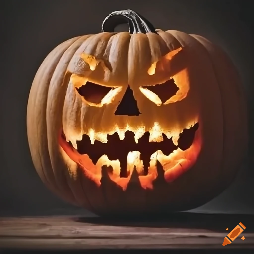 scary pumpkin for Halloween