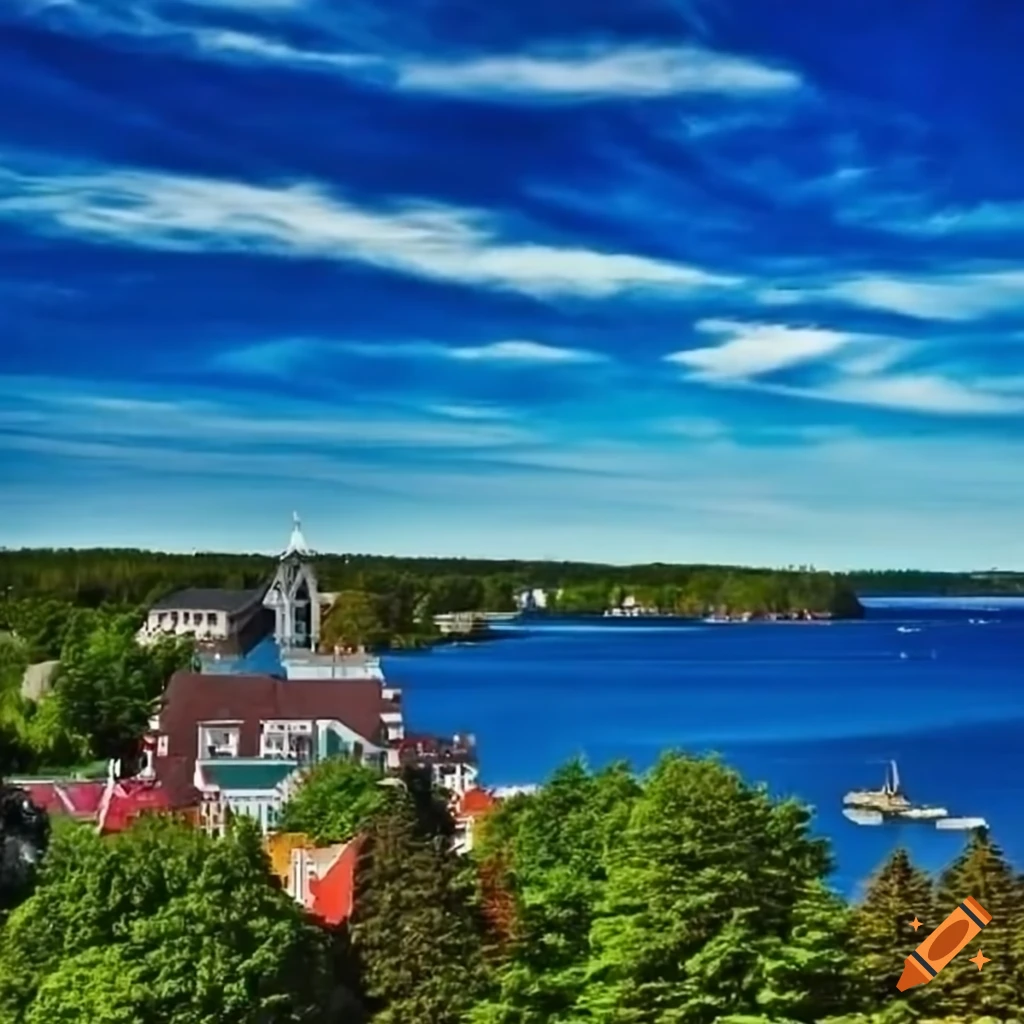 Maude lewisinspired skyline of digby nova scotia