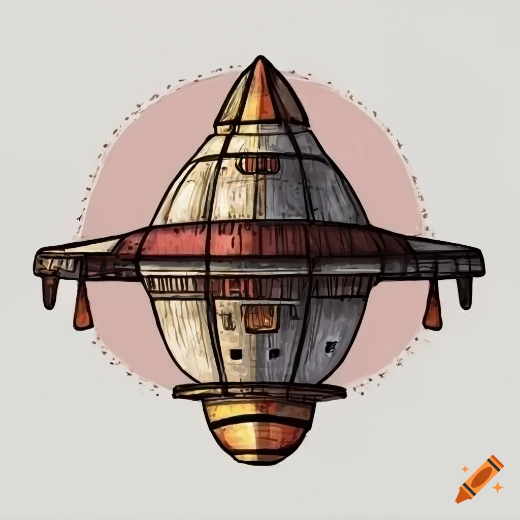 Detailed grey industrial spaceship from a top-down game on Craiyon