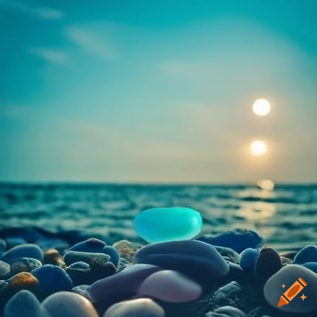 sea glass on the shore