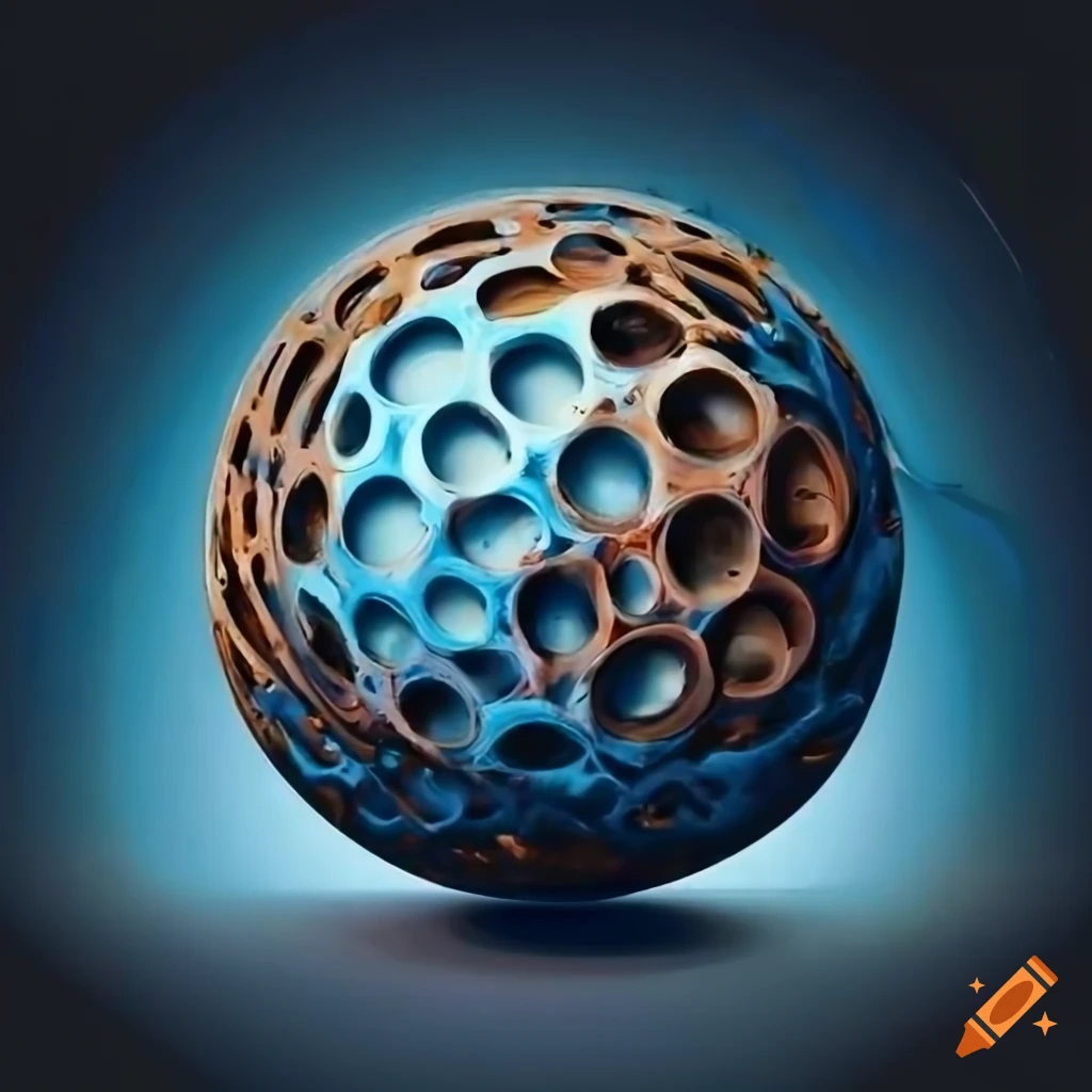 Abstract 3d vector mechanical ball painting