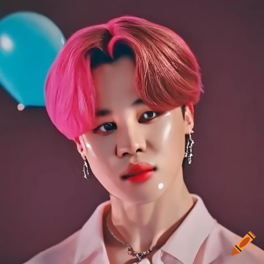 Jimin from BTS with colorful balloons
