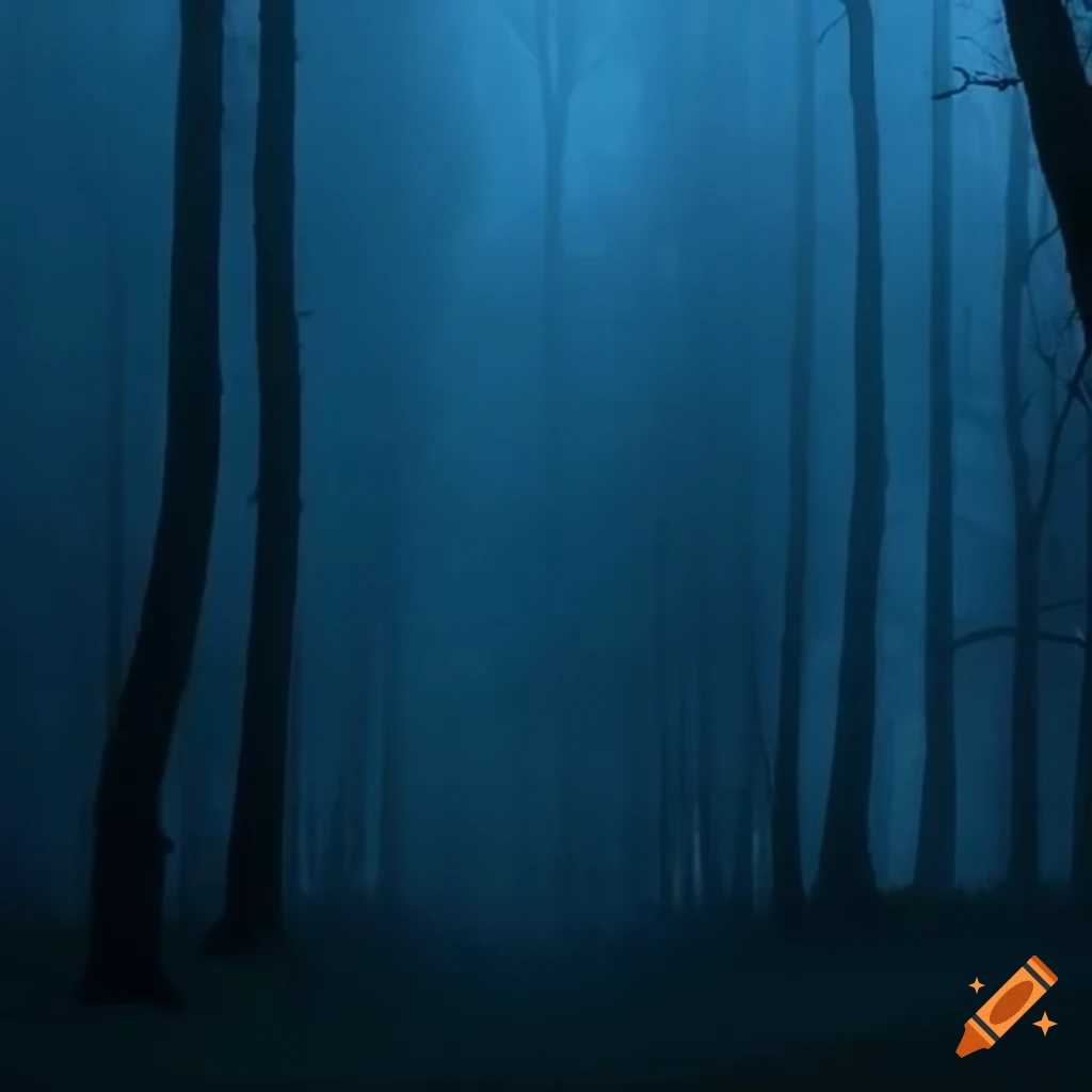 Free: A surreal blue foggy forest. 