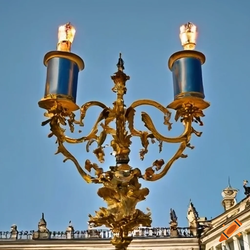 street candelabrum with oak leaves ornaments