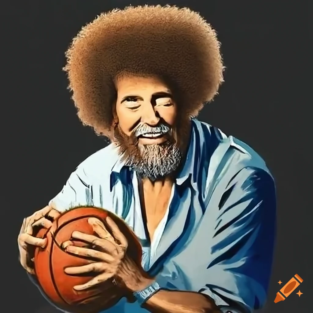 Basketball artwork with bob ross