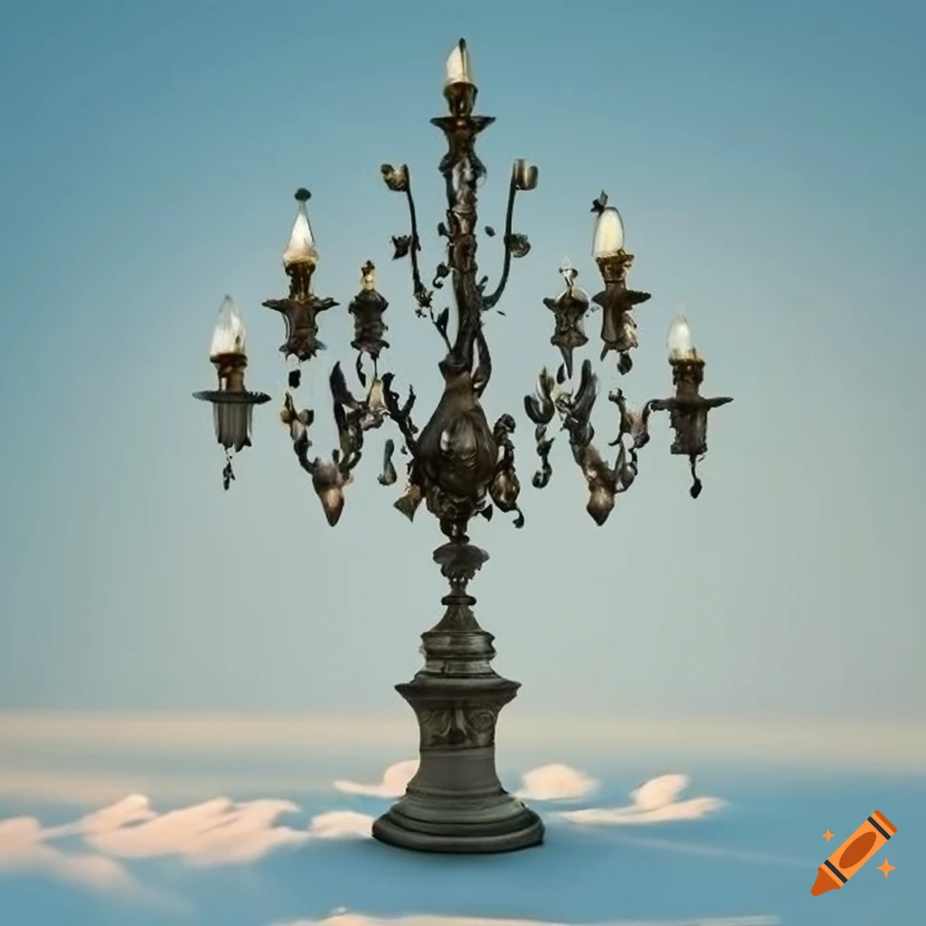 Dresden street candelabrum with blue sky background