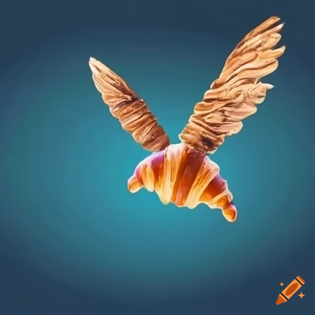 flying croissant in the city