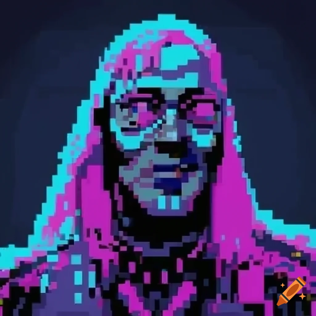 Portrait Of A Cyberpunk Character In Pixel Art Style On Craiyon