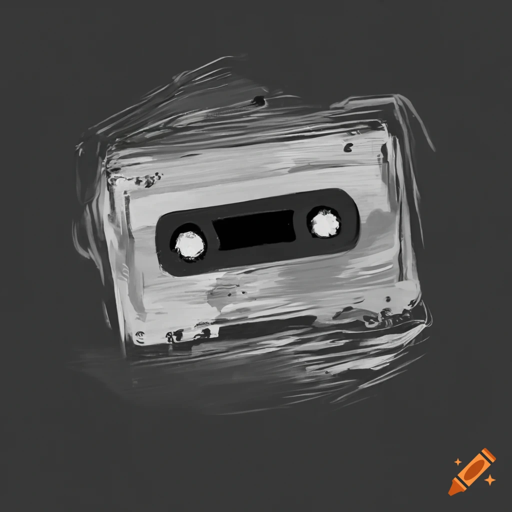 Handwritten label on a retro cassette tape on Craiyon