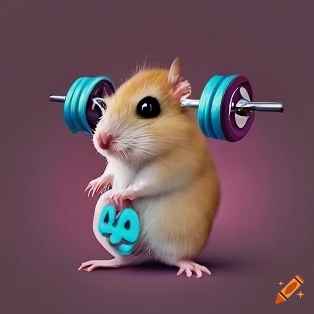 gerbil working out with a sweatband