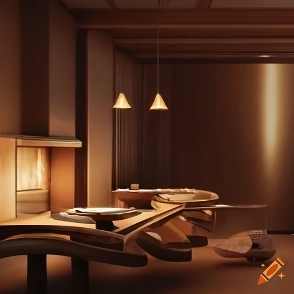Futuristic woodcraft interior design