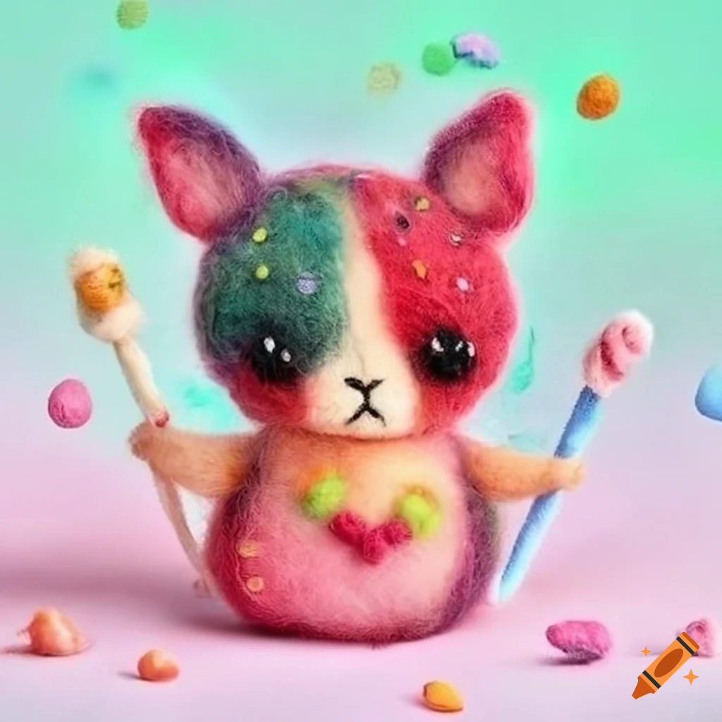 cute felted wool candy creatures