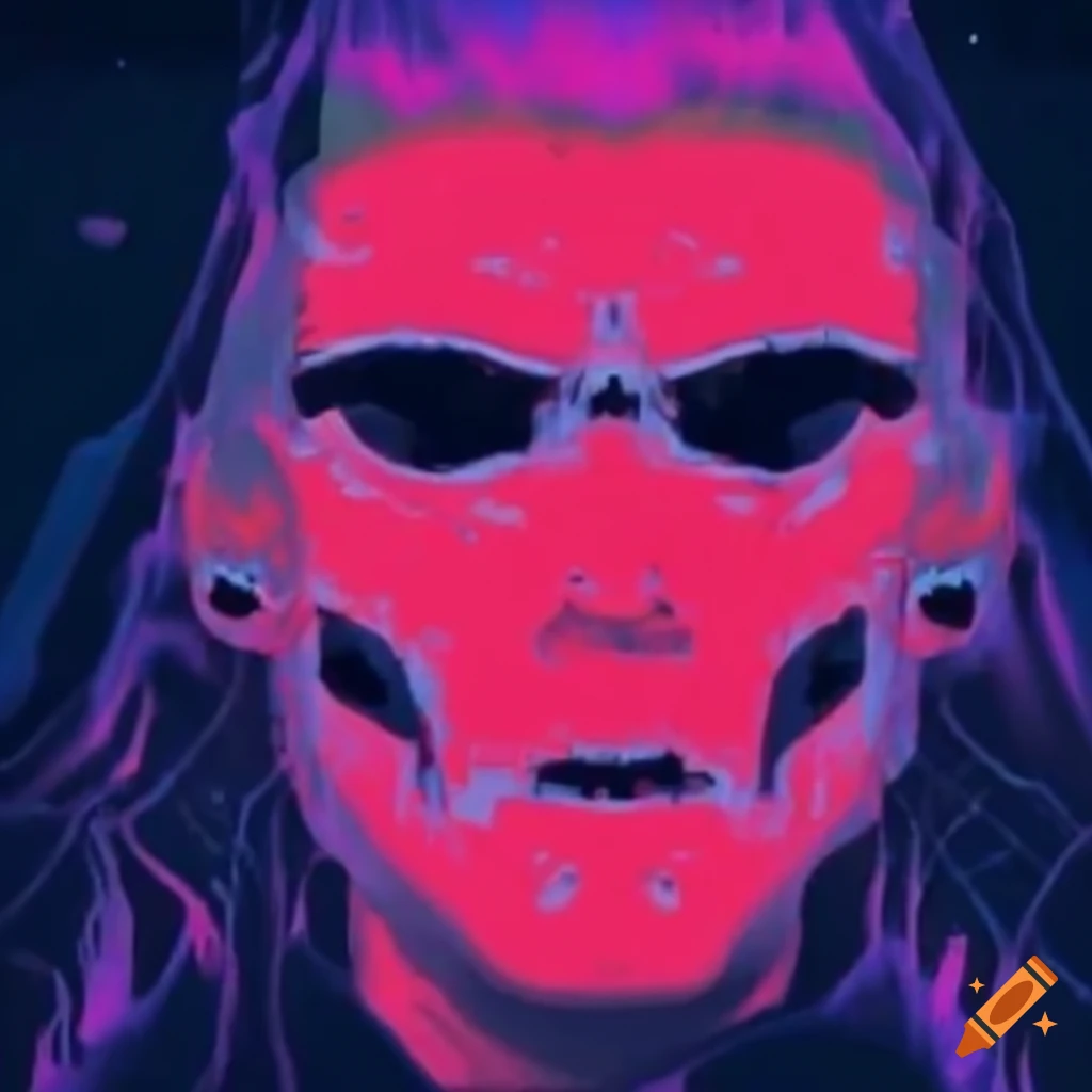 retrowave artwork with a dangerous theme
