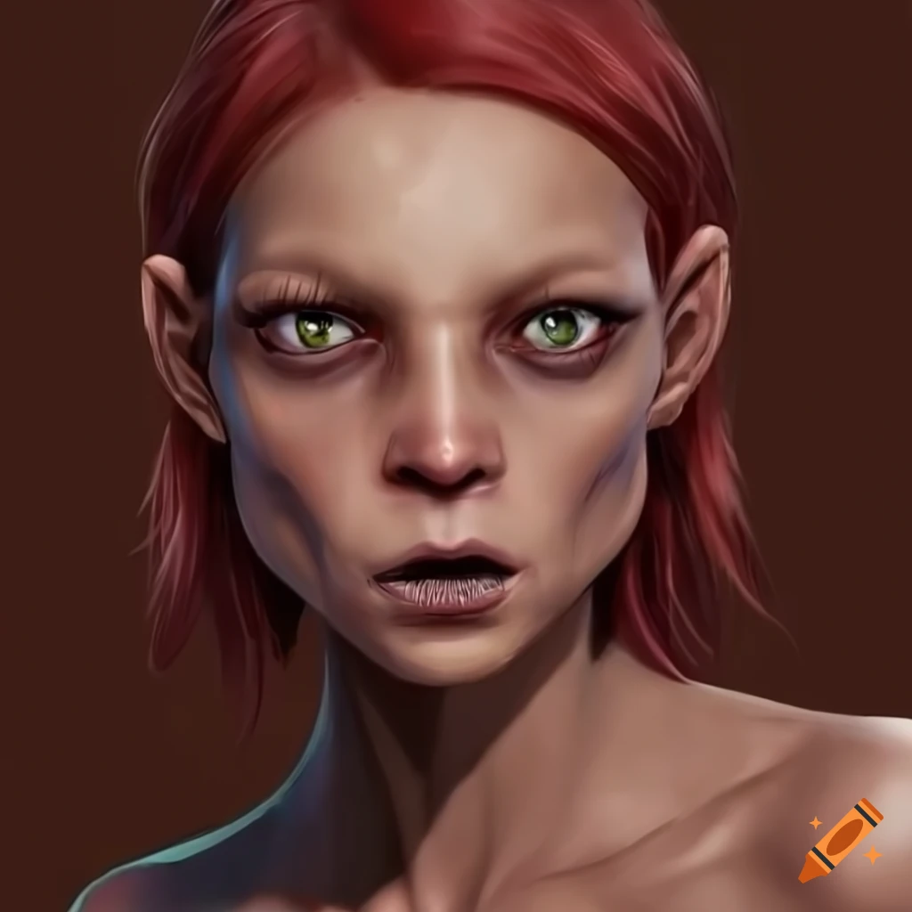 Artwork Of A Maroon Haired Humanoid Alien Woman On Craiyon 