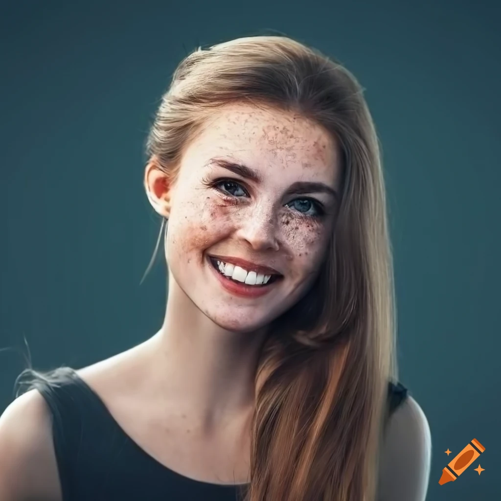portrait-of-a-smiling-woman-with-brown-hair-and-freckles-on-craiyon
