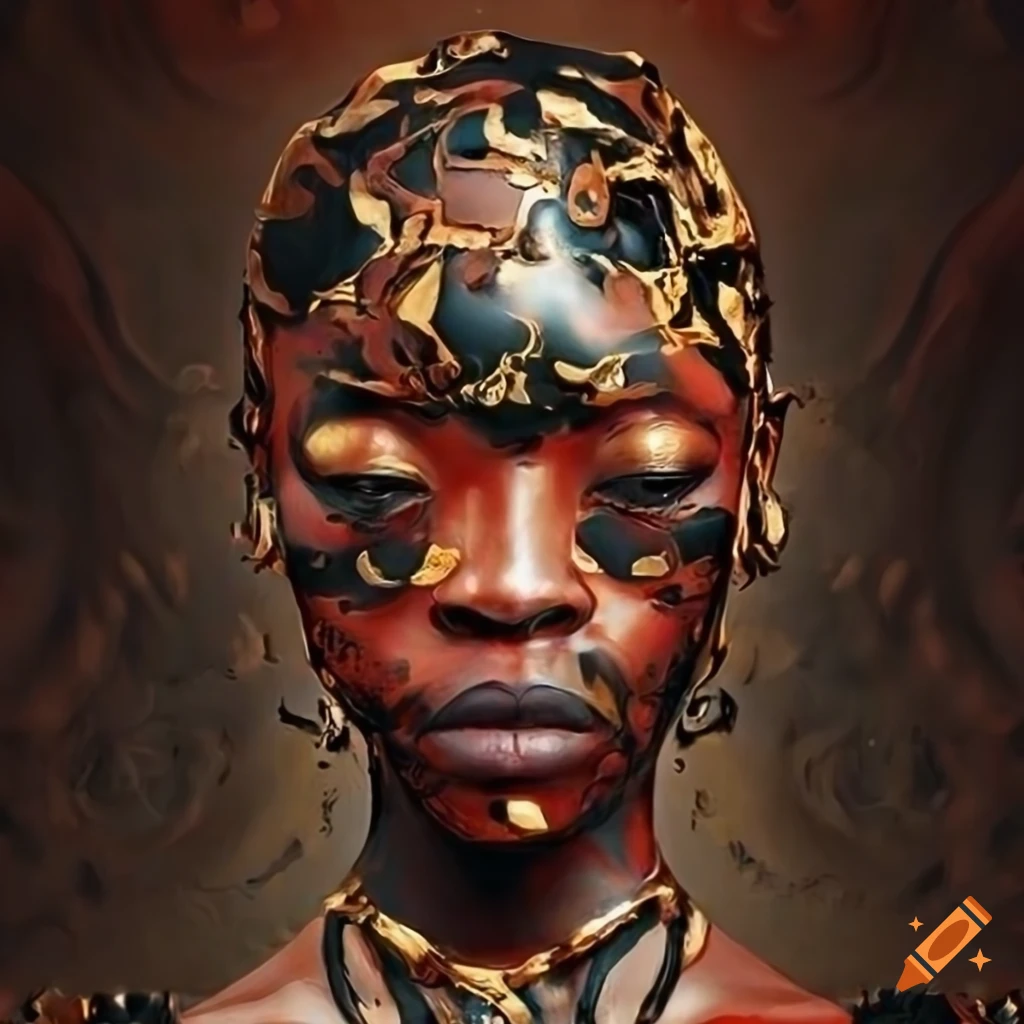 abstract cyborg art inspired by African tribe
