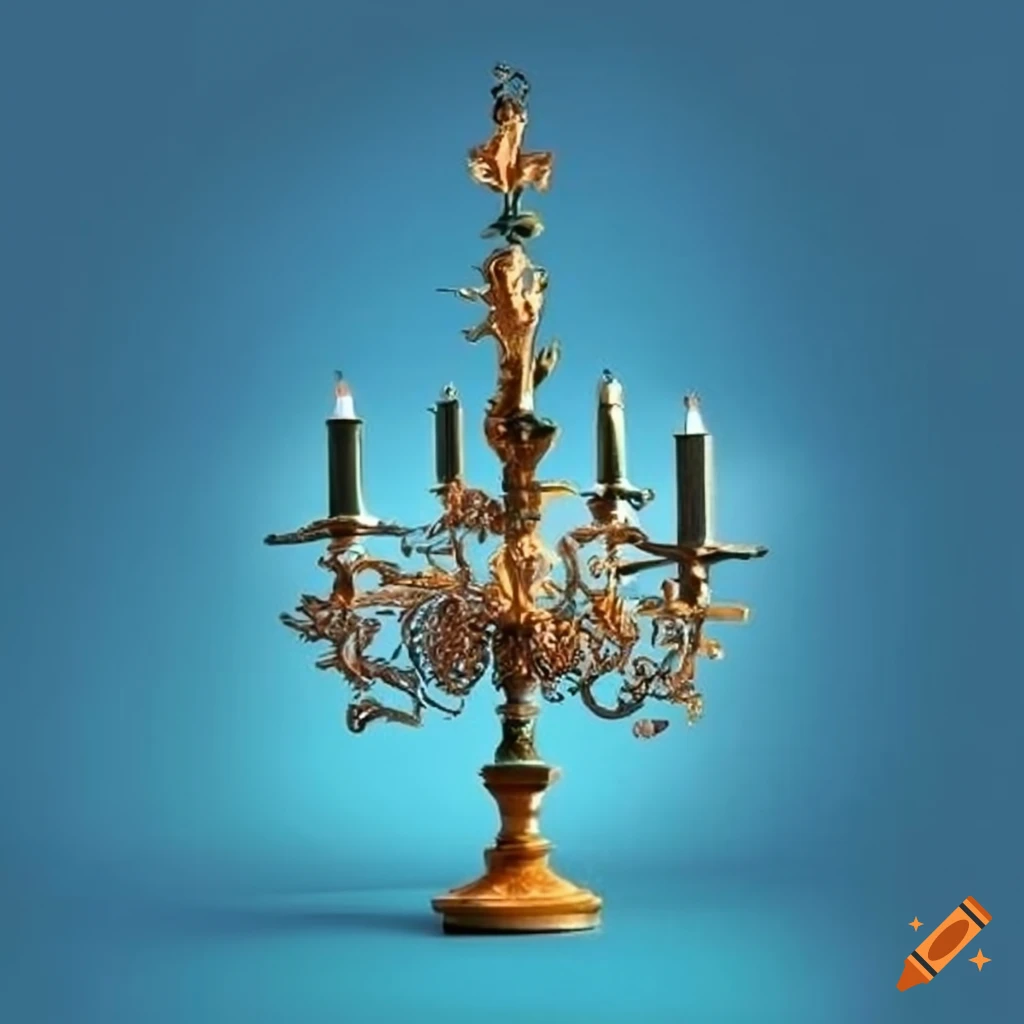 Dresden street candelabrum with sky blue sky